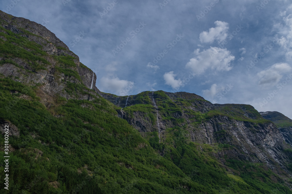 Kjelfossen Waterfall from Gudvangen, Sogn og Fjordane, Norway. July 2019 Kjelfossen Waterfall from Gudvangen, Sogn og Fjordane, Norway. July 2019