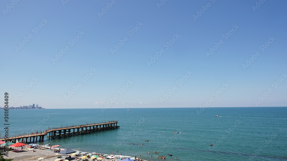 Pier on the black sea Coast has plenty of pebbles beaches for those  summer getaways and perfect for summer holidays.                    