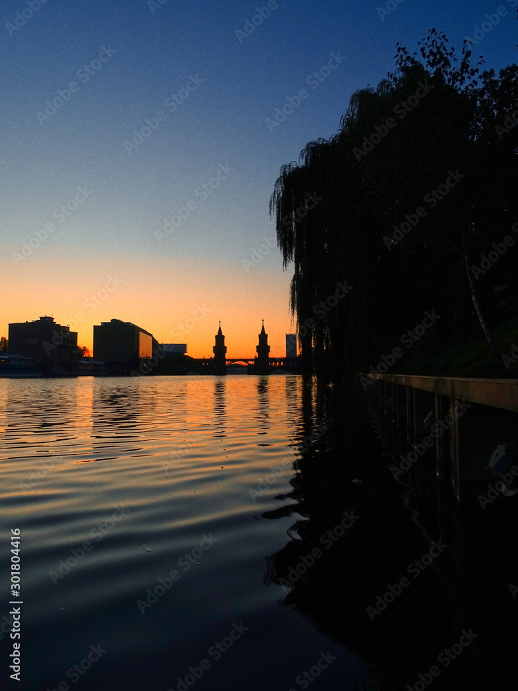 Fototapeta premium sunset on the river