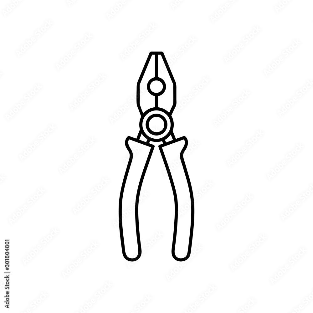 Pliers outline icon for web, mobile apps, games and etc. Vector pliers illustration. Pliers outline icon for web, mobile apps, games and etc. Vector pliers illustration.