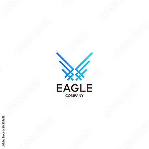 Geometric logo design of eagle with white background - EPS10 - Vector.