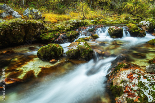 Long exposure phtot of Mostnica river in Slovenia