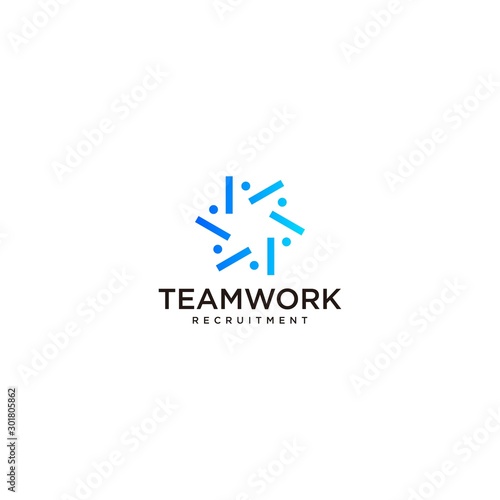 Abstract logo design of human and circle with clean background - EPS10 - Vector.
