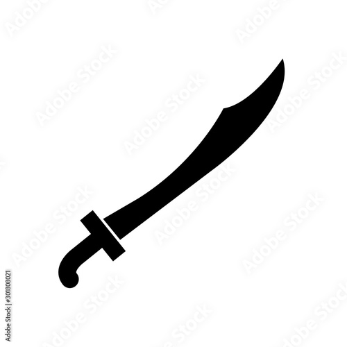 Sword, saber icon, logo isolated on white background