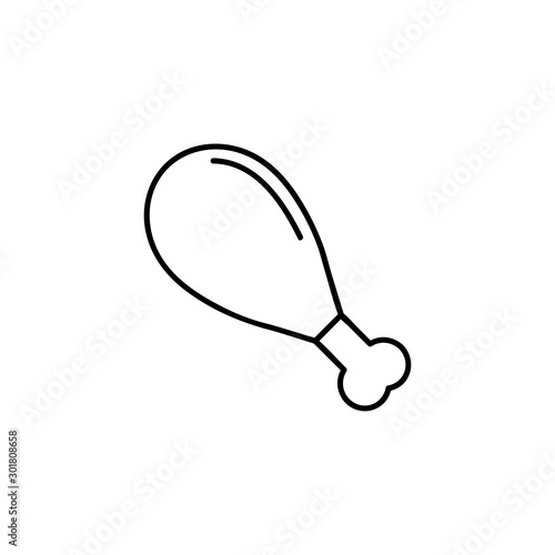 Chicken leg vector sketch icon isolated on background. Hand drawn Chicken leg icon. Icon for infographic, website or app.