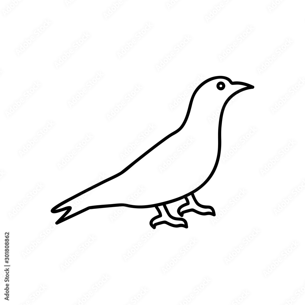 Fototapeta premium logo or label bird. Line style logotype template. Easy to use business template. Vector abstract logo or emblem.