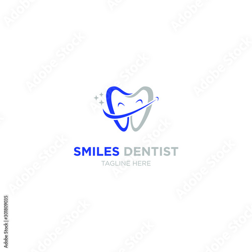 dental smile logo for dentistry clinic logo template
