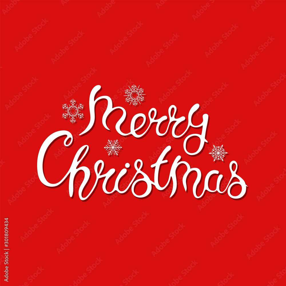 Merry Christmas, text, greeting card design element, banner, poster, vector.