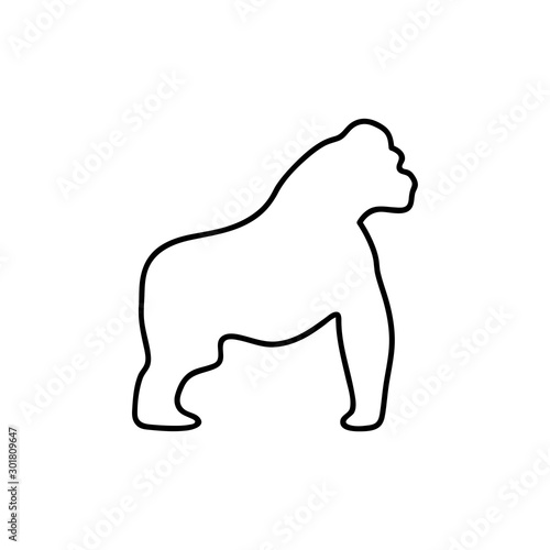 Gorilla icon. Animal thin line design. vector illustration. Premium quality graphic design.