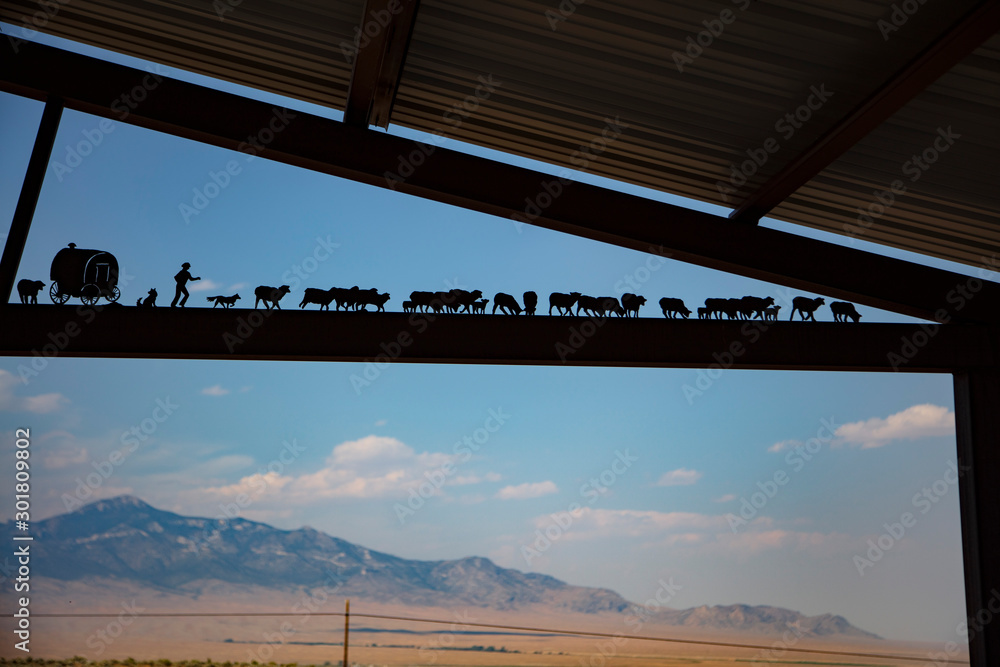 An open shed structure on Lehman Caves Road in Baker Nevada houses a tribute to the ranchers in the Great Basin An open shed structure on Lehman Caves Road in Baker Nevada houses a tribute to the ranchers in the Great Basin