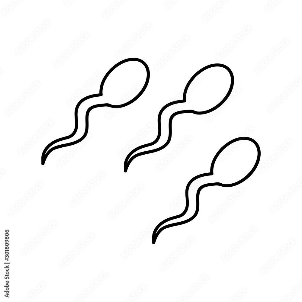 Sperm Cells Spermatozoon Flat Vector Icon For Apps And Websites Stock 