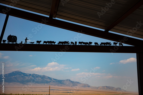 An open shed structure on Lehman Caves Road in Baker Nevada houses a tribute to the ranchers in the Great Basin photo