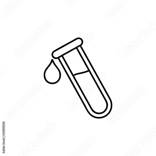 Test tube with drop. medical and chemical icon. Vector illustration. Symbol, logo illustration. Pixel perfect