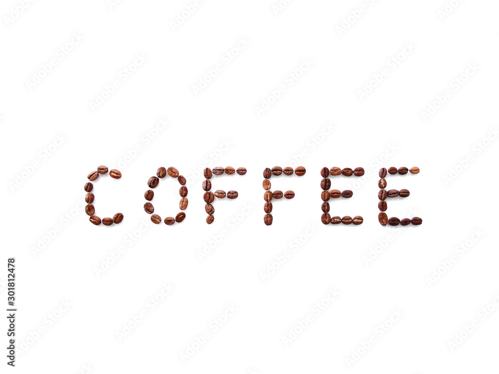 Coffee beans on a white background Coffee beans on a white background