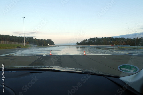 Wasserwand auf dem Verkehrsübungsplatz photo