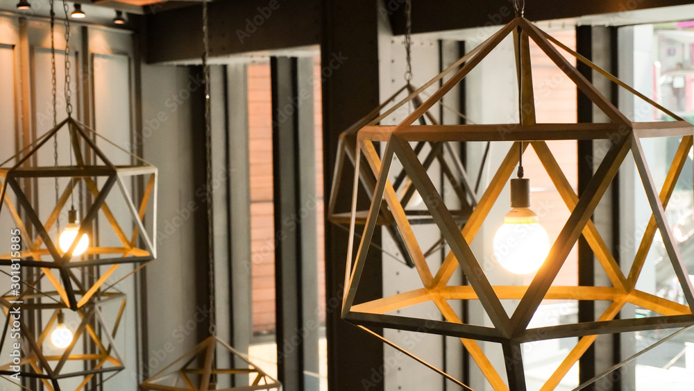 Fototapeta premium Beautiful retro luxury light lamp decor glowing