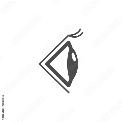 Eye side icon. Black illustration isolated on white background. Vector illustration