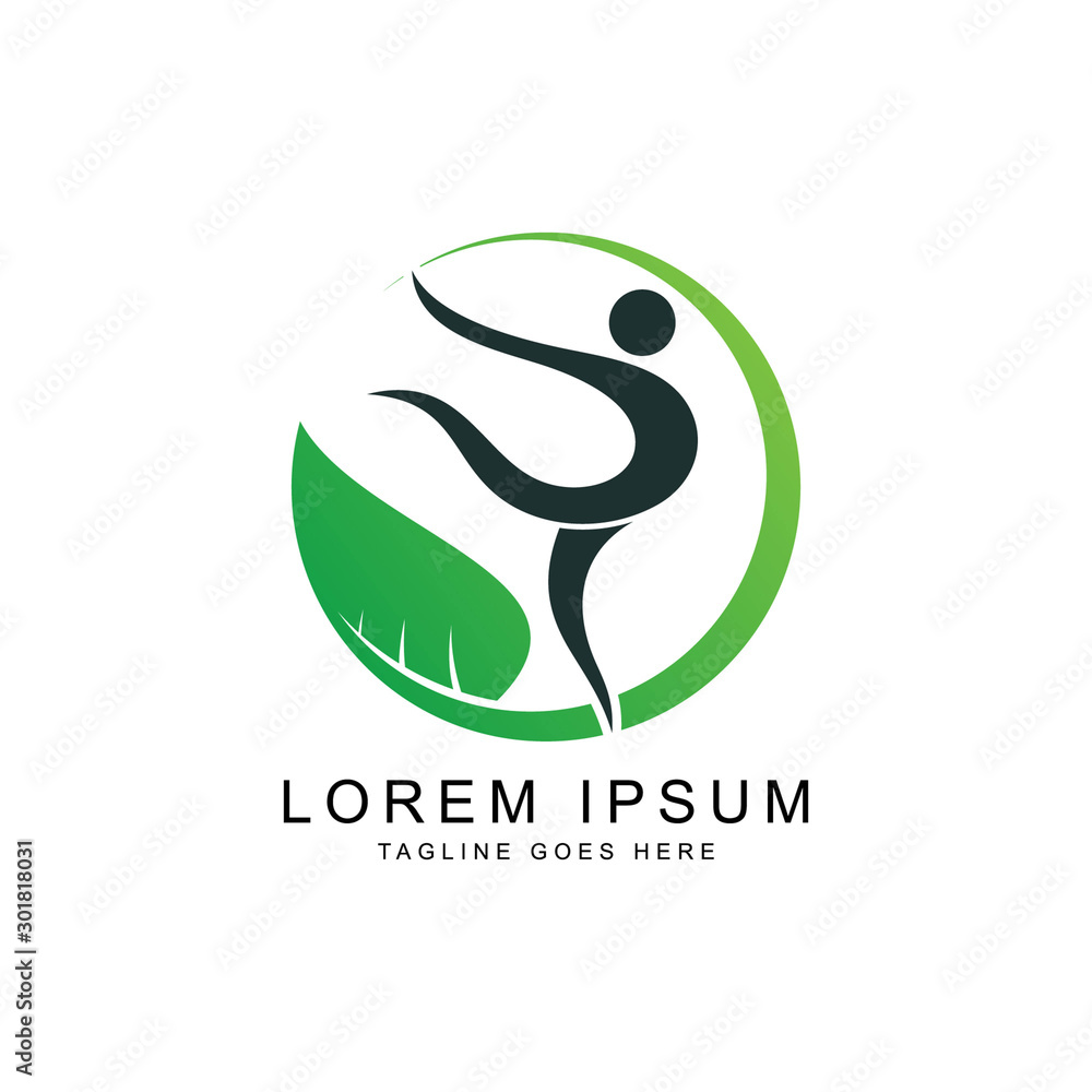 Organic leaf people logo template Organic leaf people logo template