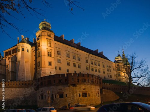 Wawel, Krakow, Poland, night view