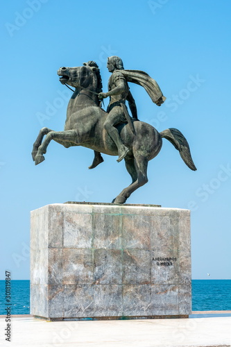 Monument of Alexander the Great on Thessaloniki embankment, Greece