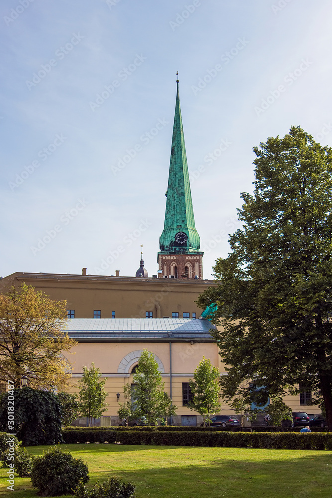 Fototapeta premium St. James's Cathedral or Cathedral Basilica Of St. James. Sometimes Church Is Wrongly Called St. Jacob's. It is famous Lithuanian landmark, medieval Roman Catholic church. 
