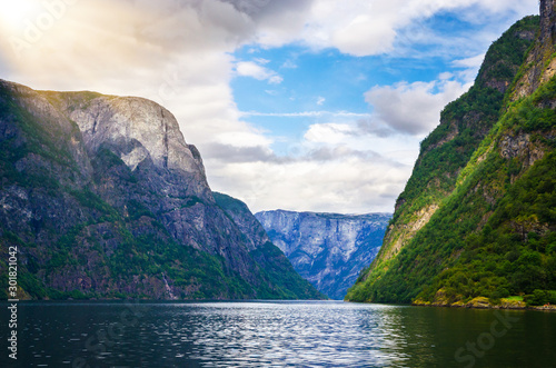 Panoramic  view of Sognefjord  one of the most beautiful fjords in Norway