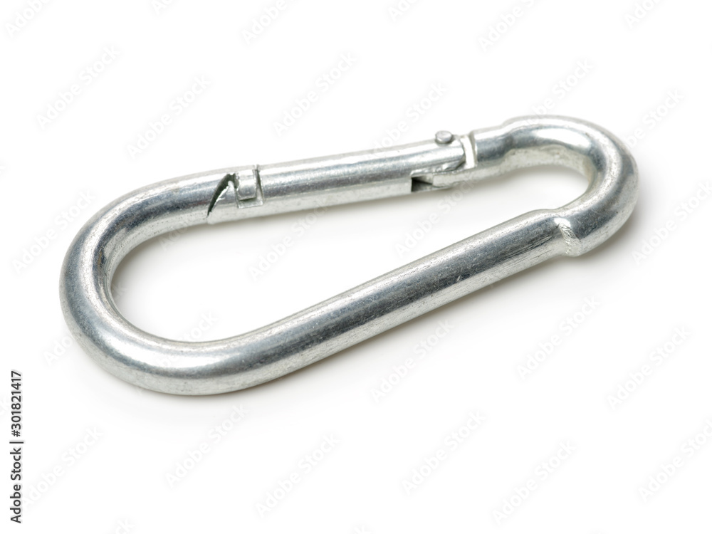 Stainless marine shackle with lock isolated on white Stainless marine shackle with lock isolated on white