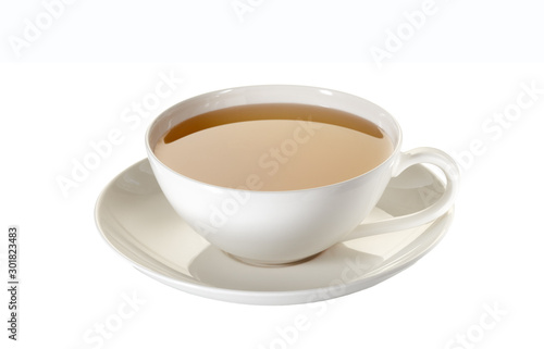 Cup of tea isolated on white with clipping path