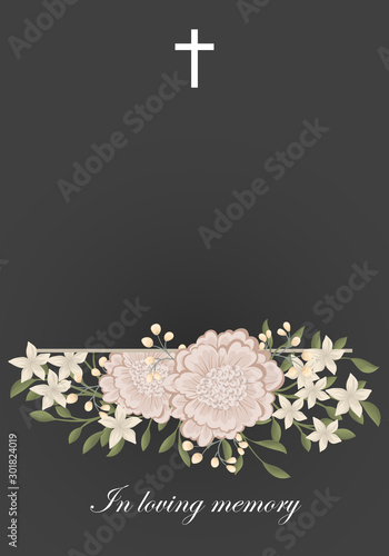 Funeral illustration  with flowers