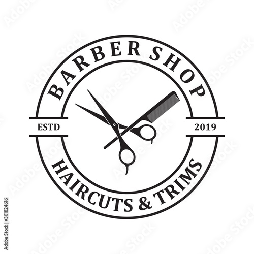 Free Download Barber shop logo template.  - GFXLoad