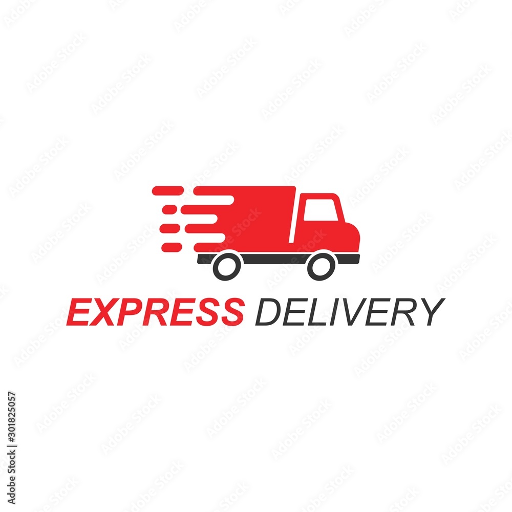 Express delivery Service Logo With Transport Car Vector Icon Design  Template Stock Vector