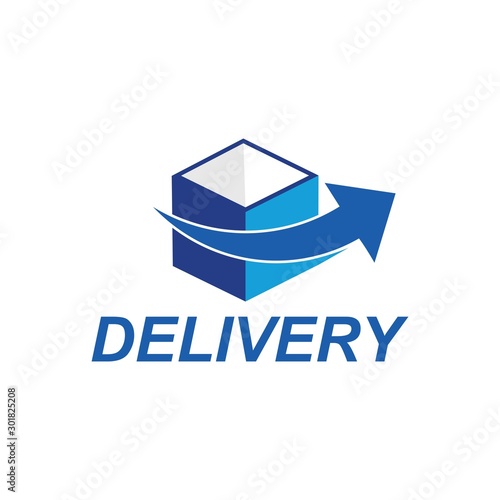 Moving Box Fast Box Logo icon vector Design Template