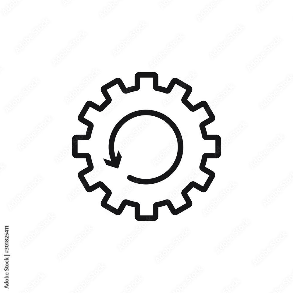 Recovery gear line icon. Backup data sign. Restore information symbol. Quality design element. Vector illustration