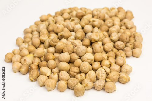 heap of uncooked dried chickpeas
