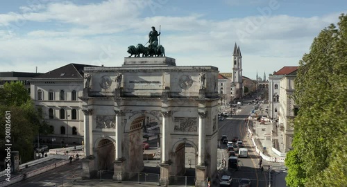 Aerial of the Siegestor in Munich - Germany photo