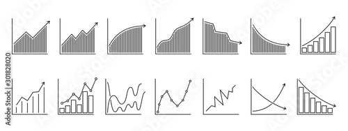Set of charts or graphs. Linear bar graphs.