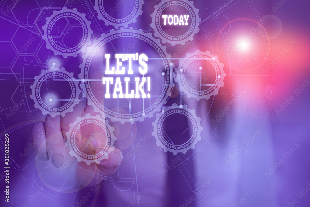 Fototapeta premium Handwriting text writing Let S Is Talk. Conceptual photo suggesting in the beginning of a conversation on the topic Picture photo system network scheme modern technology smart device
