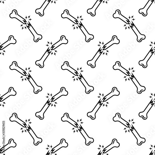Human Broken Bone, Bone Fracture Seamless Pattern