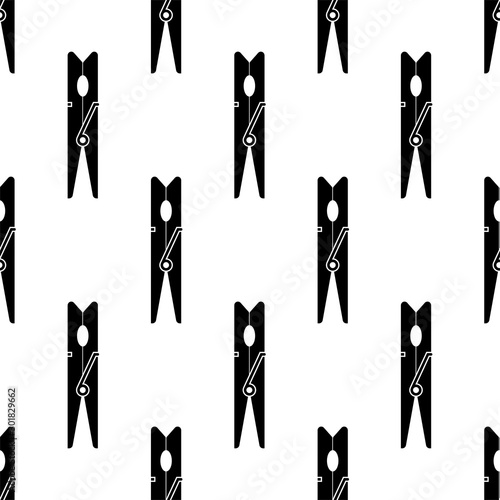 Clothes Peg Seamless Pattern, Clothespin Icon Design