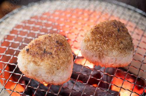 Yaki-Onigiri, japanese rice balls with soy sauce photo