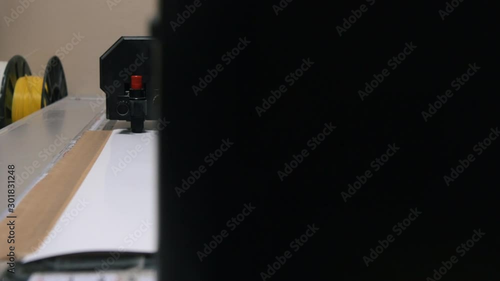 Laser Cutting Machine At Work. Close-up Laser Cutting Machine At Work. Close-up