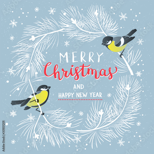 Christmas Poster. Vector illustration of Christmas Background