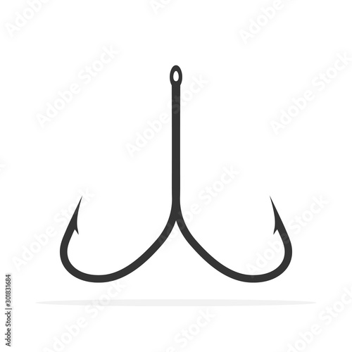 Fishing hook icon - vector.