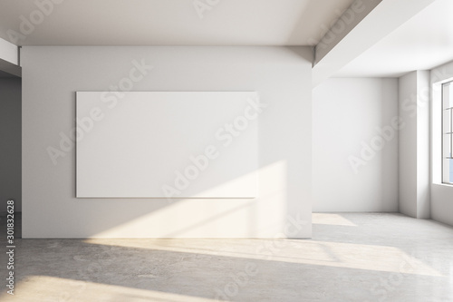 Contemporary concrete gallery interior