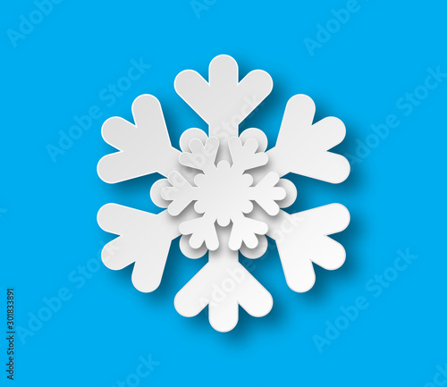 Vector origami Snowflake isolated.