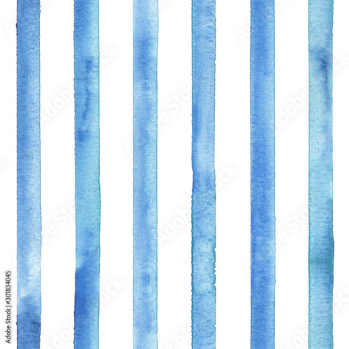 Watercolor stripe plaid sea...