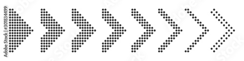 Set of dotted arrows - vector.