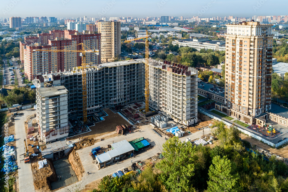 Moscow region, Khimki, the construction of a modern residential complex 