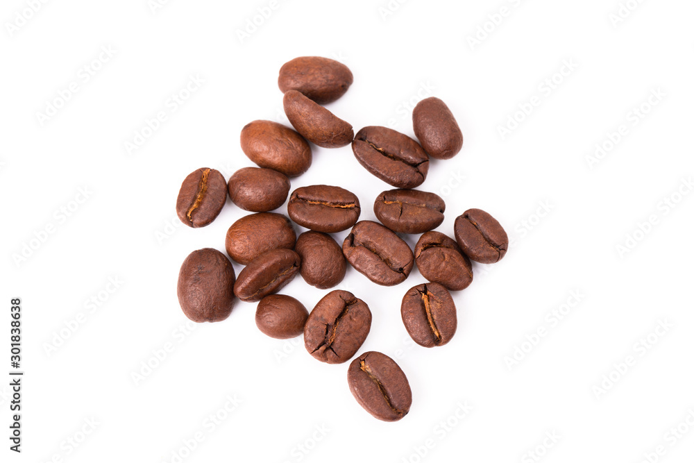 Coffee beans isolated on a white background area for copy space. Coffee beans isolated on a white background area for copy space.
