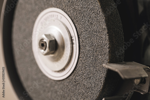 Fotografie Close-up of bench grinder machine